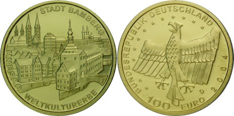 100 Euro Goldm&uuml;nze Bamberg 2004