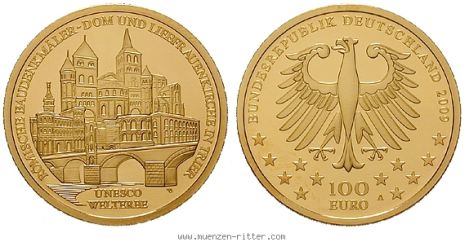 100 Euro Goldm&uuml;nze Trier 2009